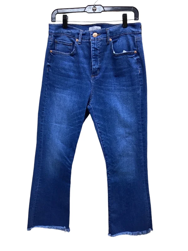 Jeans Straight By Loft In Blue Denim, Size: 10 Geometric