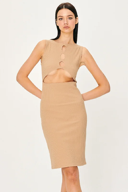 Samantha Back Cut-Out Midi Dress Bohemian Women's Free