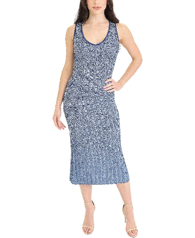 Houndstooth Knit Midi Dress Dynamic Women's Moto