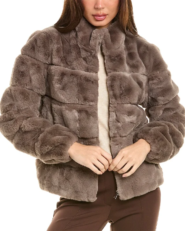 Stella + Lorenzo Suede-Trim Jacket Edgy Women's Punk