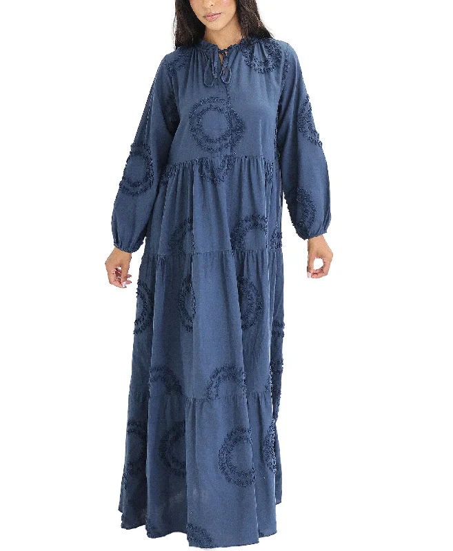 Textured Circle Maxi Dress Edgy Women's Punk