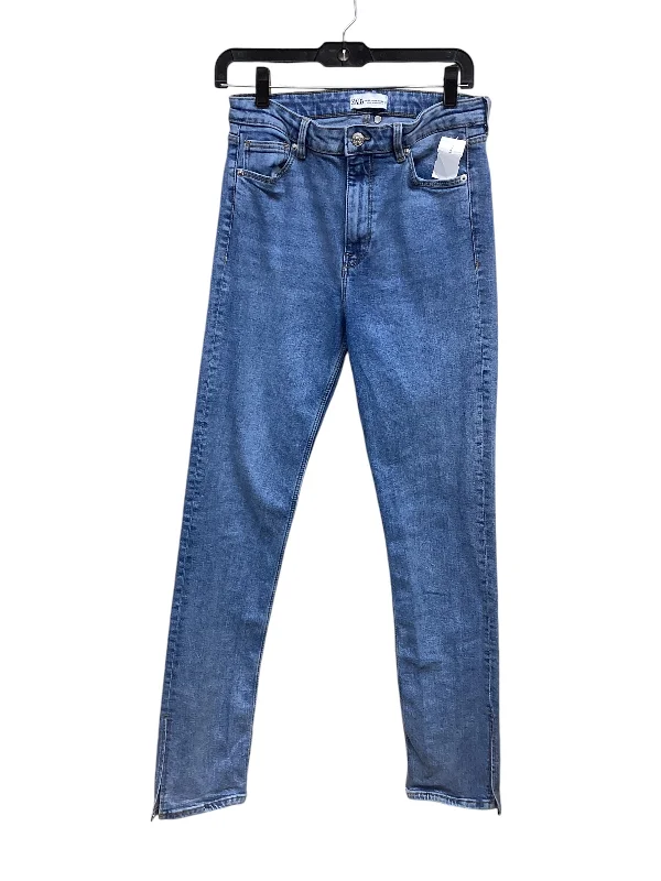 Jeans Flared By Zara In Blue, Size: 8 Classic Women's Pin - striped
