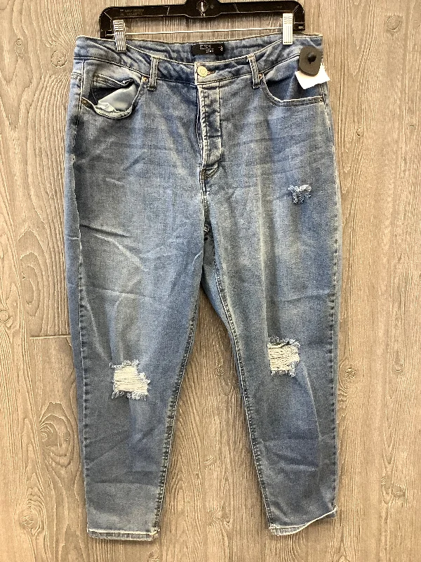 Jeans Straight By Clothes Mentor In Blue, Size: 18 Artistic Women's Hand - painted