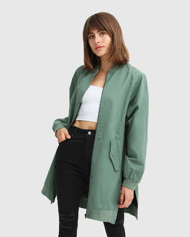 Chasing You Long Bomber Jacket Cool Women's Distressed