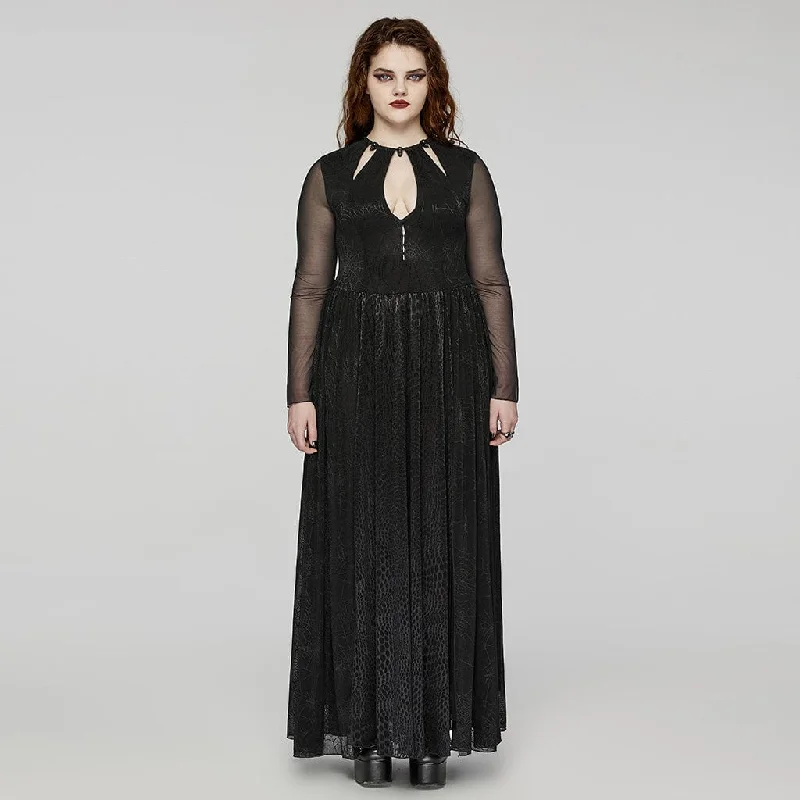 Women's Plus Size Gothic Plunging Side Slit Honeymoon Dress Wedding Dress Bold Women's Animal Print