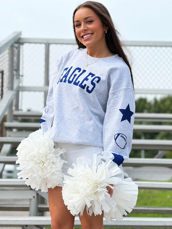 High School Glitter Sweatshirt- Eagles(FINAL SALE) Trendy Women's Oversized
