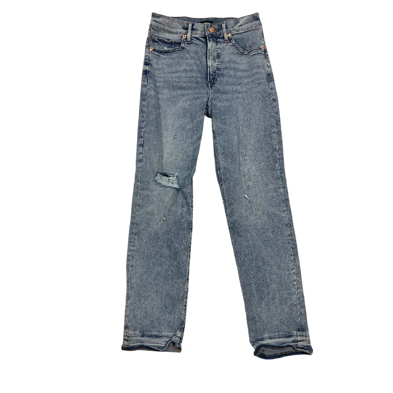 Jeans Straight By Express In Blue Denim, Size: 4 Street