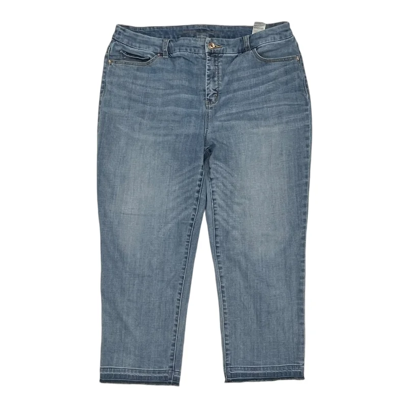 Jeans Cropped By Chicos In Blue Denim, Size:12 Women