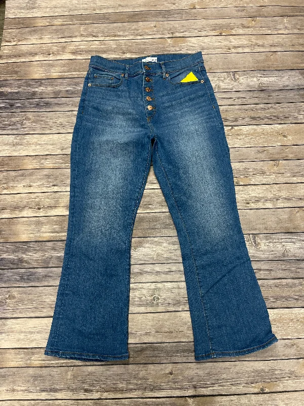 Jeans Cropped By Loft In Blue Denim, Size: 8 Stylish Women's Neon