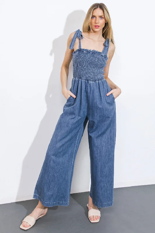 GETTING IT DONE DENIM JUMPSUIT Traditional Women's Wool