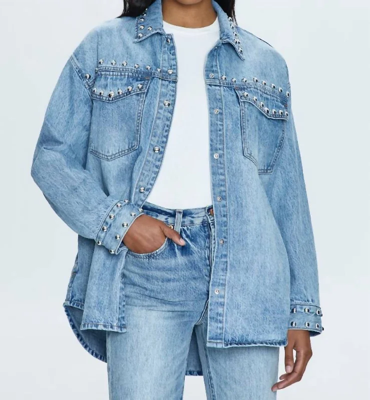 Mandy Oversized Shacket In Satellite Street