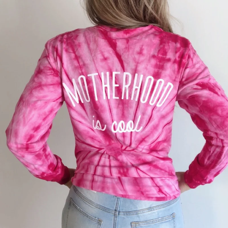Motherhood is Cool • Pink Longsleeve Tie-Dye Women