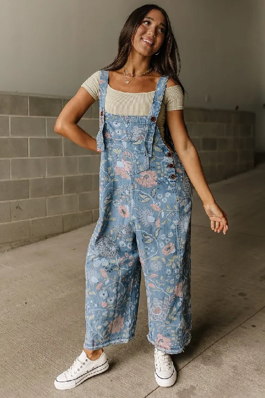 Frankie Floral Overalls Sleek Women's 