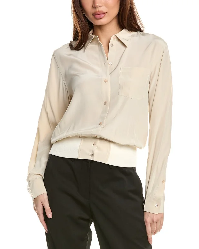 Helmut Lang Bomber Silk Shirt Bohemian Women's Free