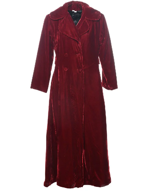 Velvet Fabric Coat - S Elegant Women's 