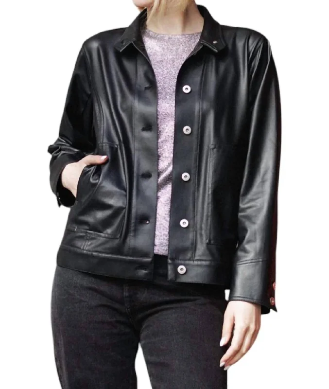 Leather Jacket In Black Gym