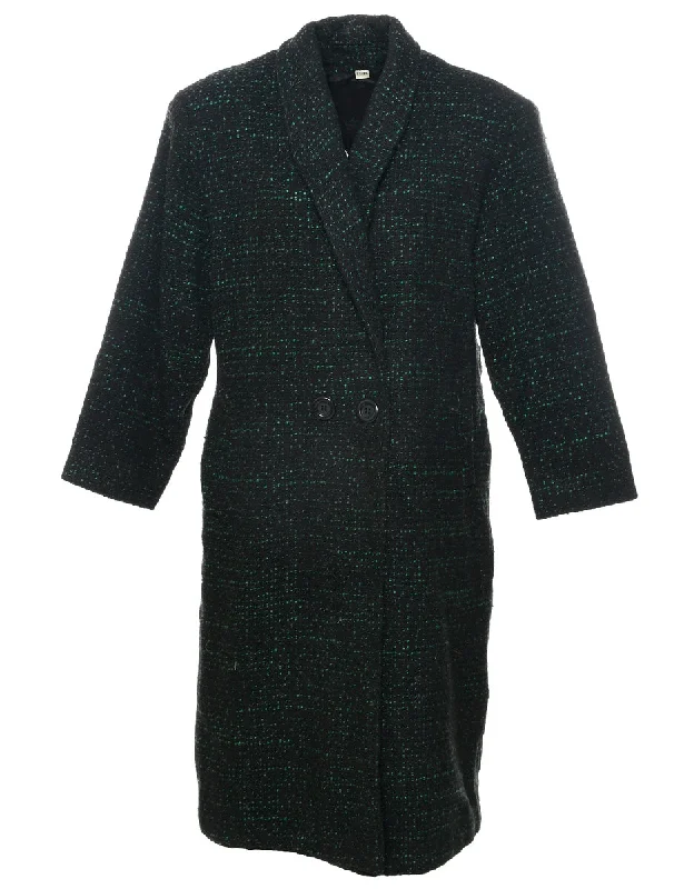 Black Wool Coat - L Bold Women's Animal Print
