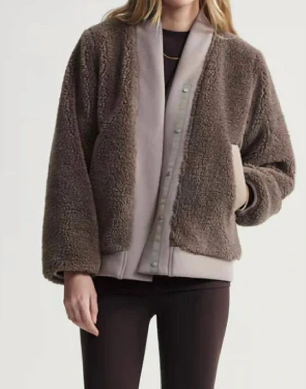 Joanna Reversible Jacket In Brown Dapper Women's 1920S