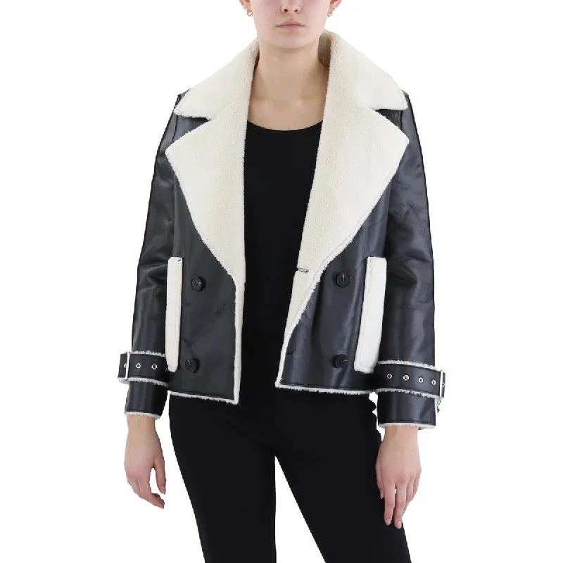 Womens Leather Sherpa Glacier Shield Coat Modern Women's 