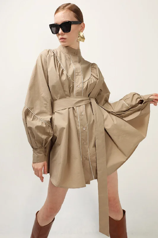 Tori Piping Detail Shirt Dress Business