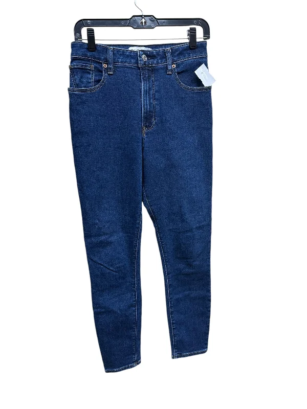 Jeans Skinny By Abercrombie And Fitch In Blue Denim, Size: 6 Cool Women's Distressed