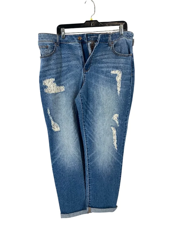 Jeans Cropped By Chicos In Blue Denim Sharp Women's Italian