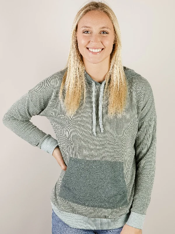 Sage Colorblock Ribbed Hoodie French