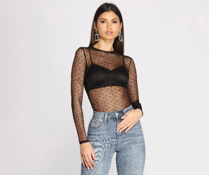 Polka Dot Darling Mesh Top Sustainable Organic