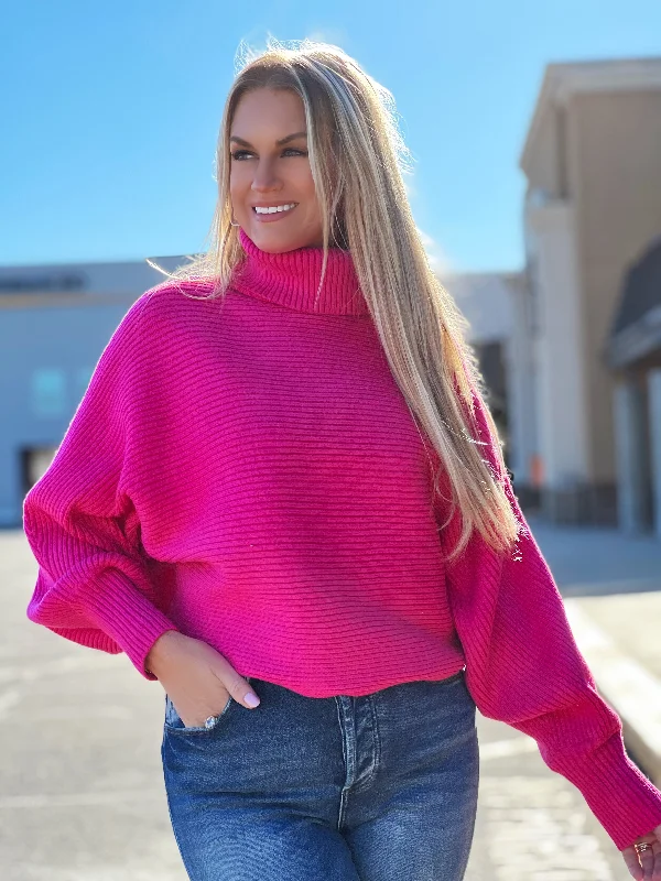 Brighter Days Sweater- Fuchsia Sporty Women's Athleisure 