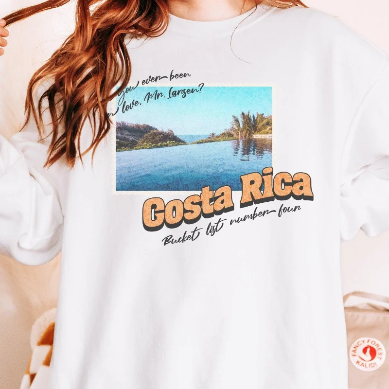 Costa Rica Bucket List Number Four Long Sleeve Tee Shirt Feminine Women's Soft 
