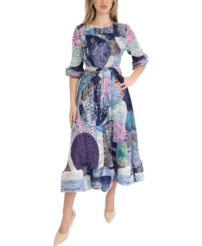 Crinkle Speckle Print Dress Business