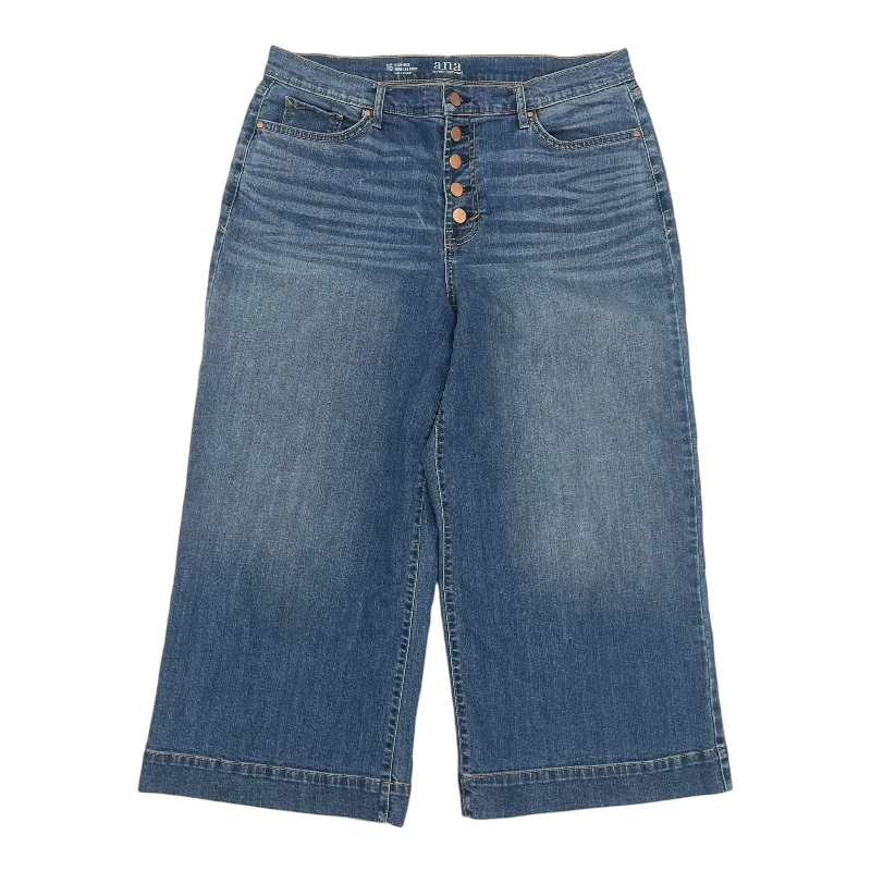 Jeans Wide Leg By Ana In Blue Denim, Size:16 Dynamic Women's High - energy