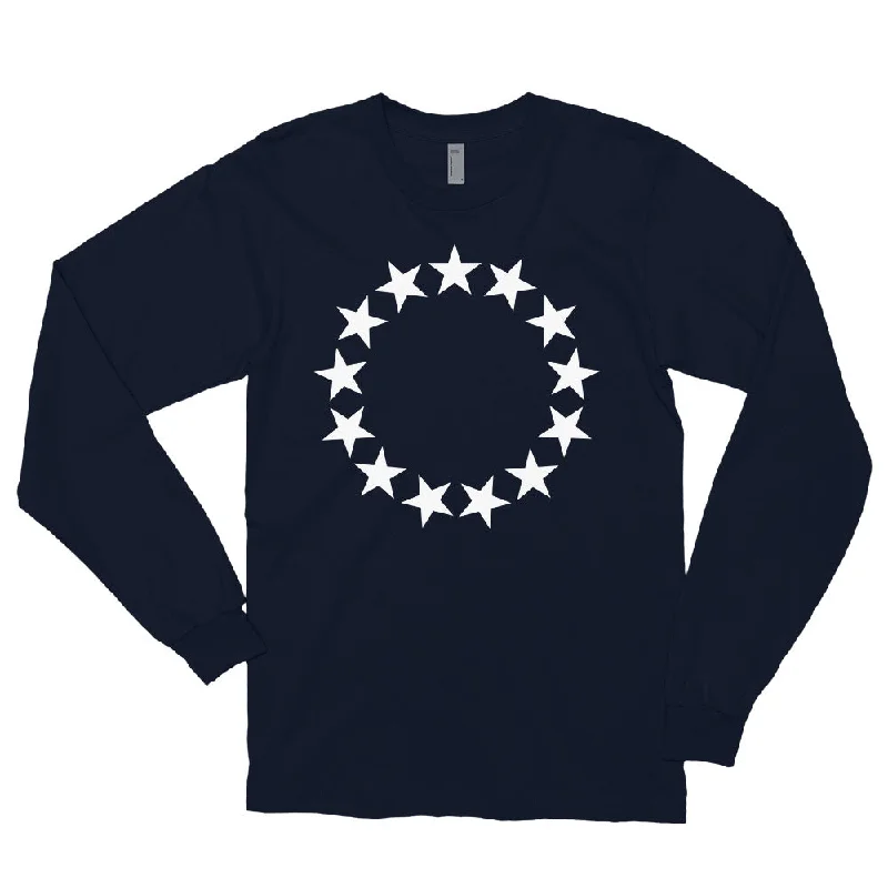 Betsy Ross 13 Stars Long Sleeve T-Shirt Athletic Women's High - 