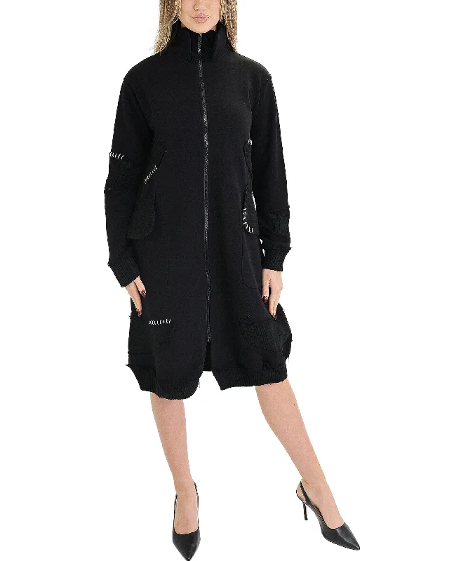 Fleece & Knit Combo Dress Cashmere