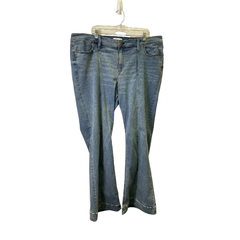 Jeans Wide Leg By Lane Bryant In Blue Denim, Size:24 Sleek Women's 