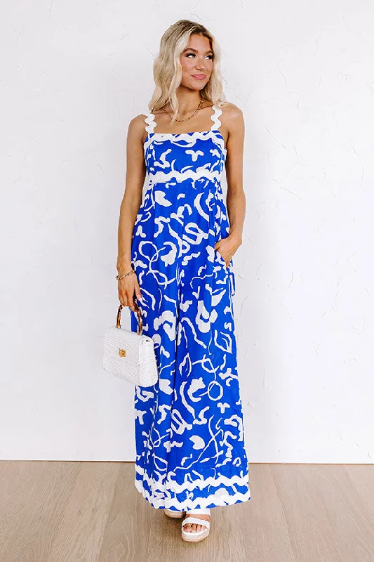 Cool Capri Jumpsuit in Royal Blue Vintage Women's 1970S 