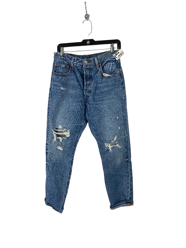 Jeans Straight By Levis In Blue Denim, Size: 8 Refined Women's Classic 