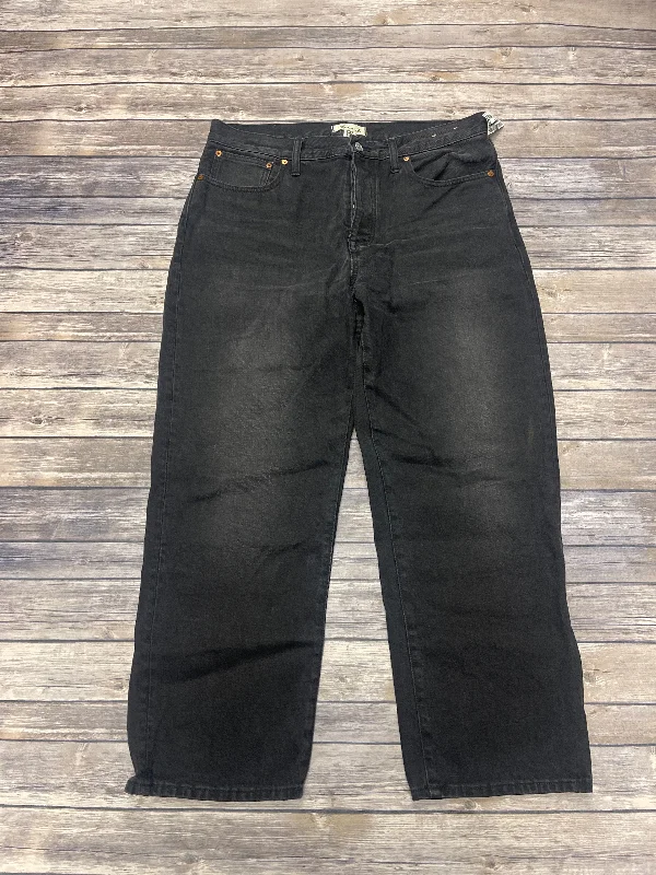 Jeans Straight By Madewell In Black Denim, Size: 10 Refined Women's Classic 