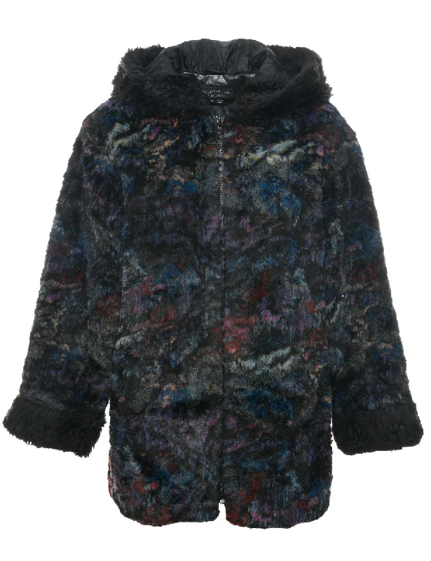 Multi-colour Faux Fur Coat - M Earthy Women's 