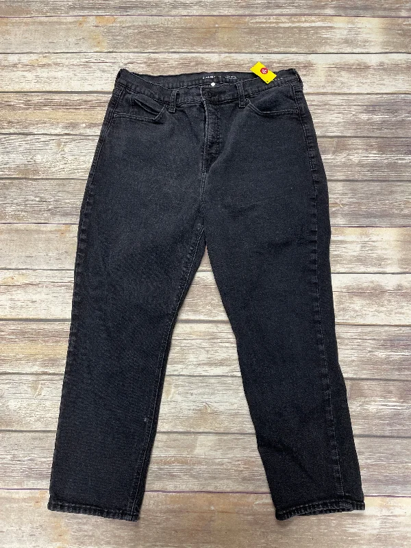 Jeans Straight By Old Navy In Black Denim, Size: 18 Feminine Women's Style 