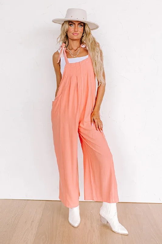 Sunny Days Ahead Jumpsuit in Coral Hip Women's Retro
