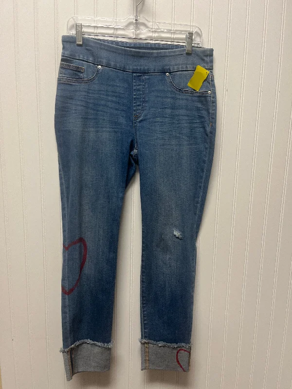 Jeans Cropped By Chicos In Blue Denim, Size: 4 Sophisticated Women's 