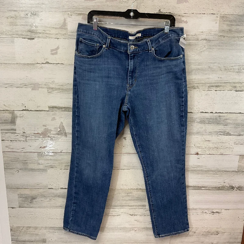 Jeans Straight By Levis In Blue Denim, Size: 16 Unique Women's Upcycled
