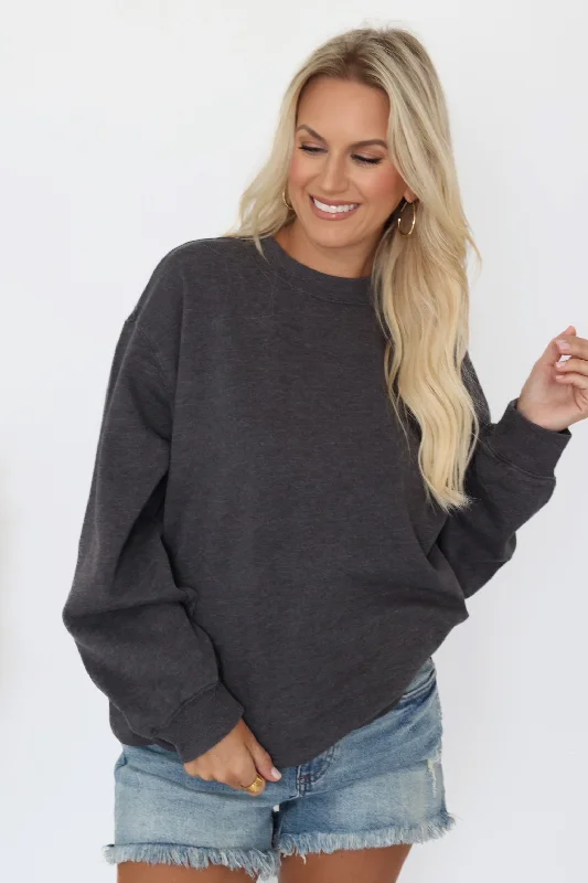 Oversized Sweatshirt - Washed Black Adventure