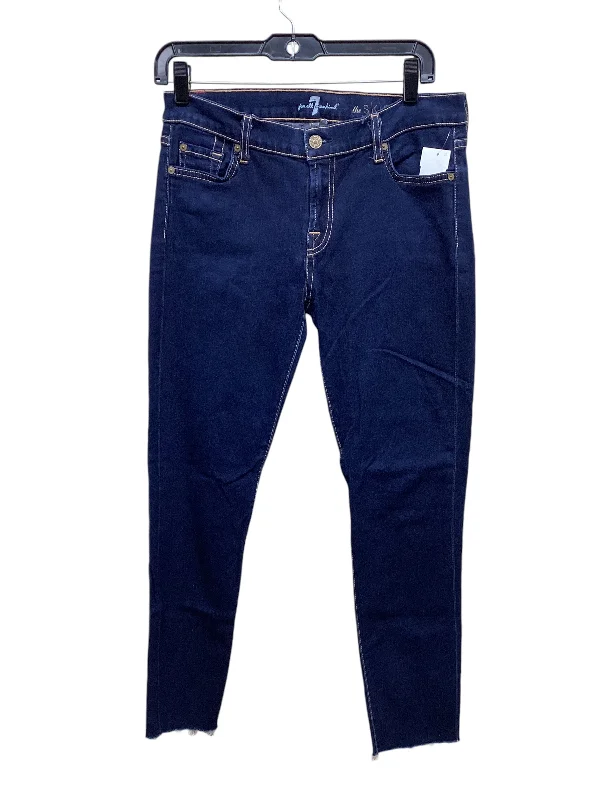 Jeans Skinny By 7 For All Mankind In Blue Denim, Size: 10 Dapper Women's Bow - adorned