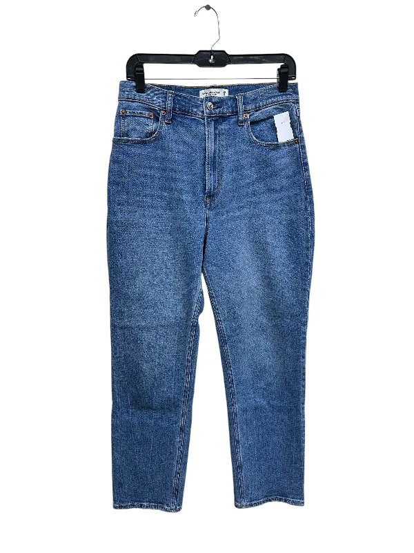 Jeans Straight By Abercrombie And Fitch In Blue Denim, Size: 6 Laid - back Women's Vibe