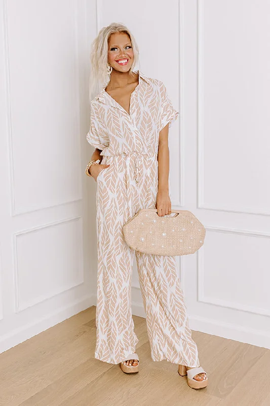 Set For Vacay Jumpsuit in Iced Latte Dynamic Women's High - energy