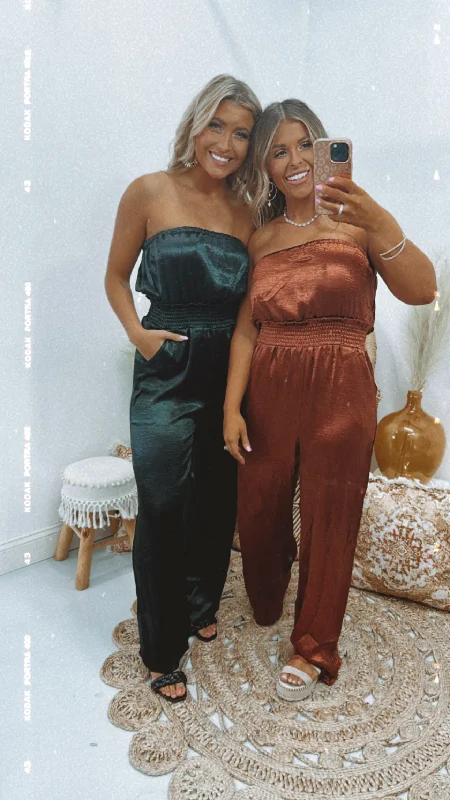 Here To Impress Satin Jumpsuit, Black Contemporary 