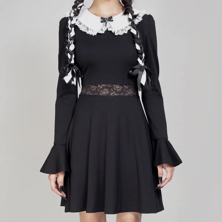 Women's Lolita Doll Collar Flared Sleeved Dress Practical Women's Quick - dry