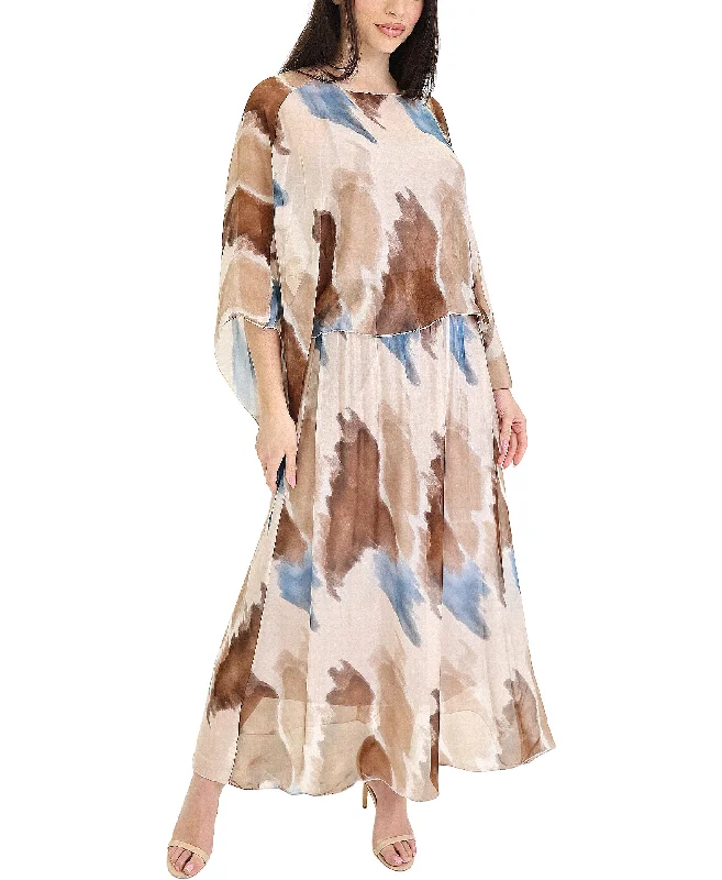 Silk Maxi Dress w/ Silk Top Set- 2 Pc Set European